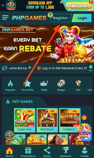 ⭐ Step 1: Access the official PHPGAMES platform