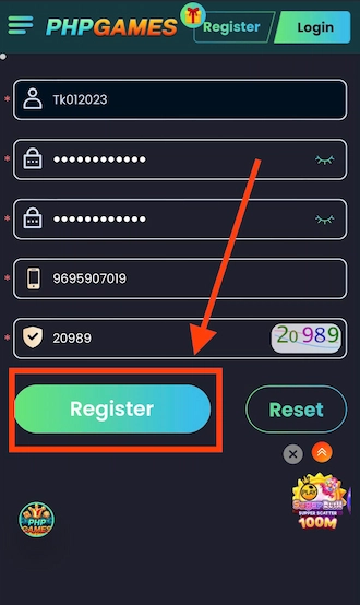 ⭐ Step 3: Check the information and click “Register”